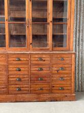 Pharmacy cabinet style Shop cabinet antique, France 19th century in wood and glass, France 20th Century