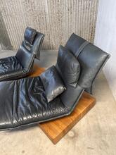 2-zits bank Vintage stijl in Leer en hout,