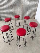 Bar krukken Vintage  stijl in hout en ijzer, Europa  20e eeuws