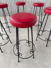 Bar krukken Vintage  stijl in hout en ijzer, Europa  20e eeuws