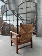 Vintage eiken en biezen rookstoel stijl in Hout en biezen, Nederland