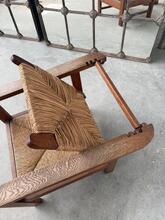 Vintage eiken en biezen rookstoel stijl in Hout en biezen, Nederland
