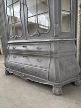 Vitrinekast Vintage  stijl in hout en glas, Europa  20e eeuws