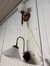 Wandlampen Vintage stijl in Glas en messing,